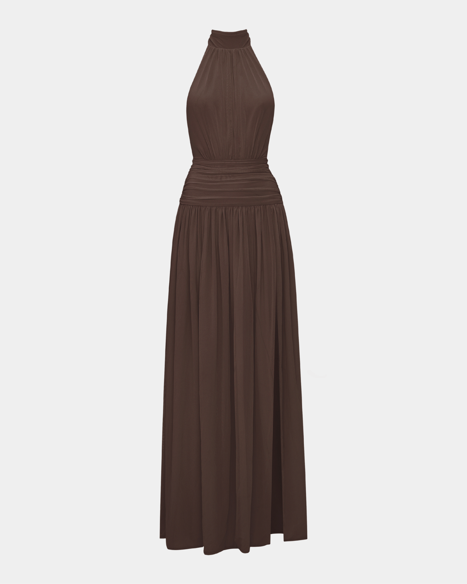 The Halter Slit Gown - Black