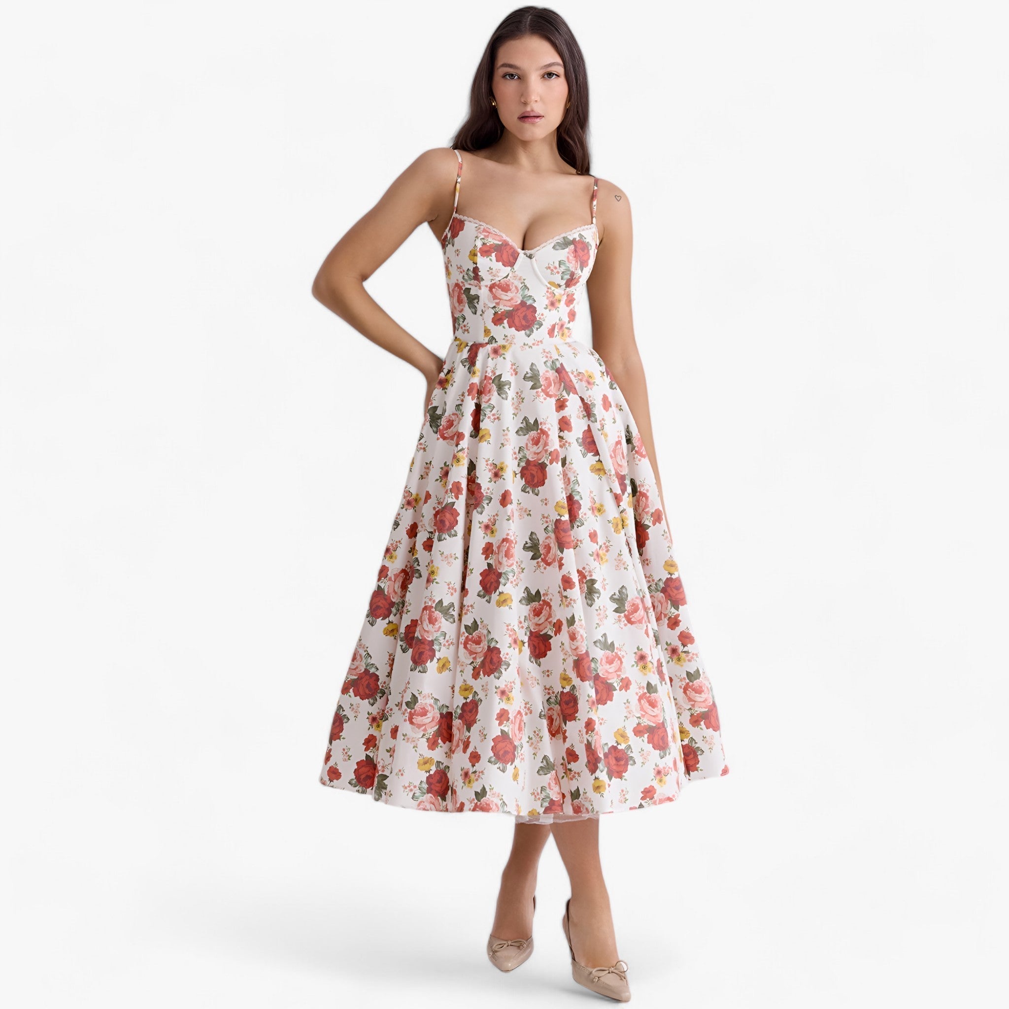 Long Gala Dress with an Elegant Wide-Cut Design