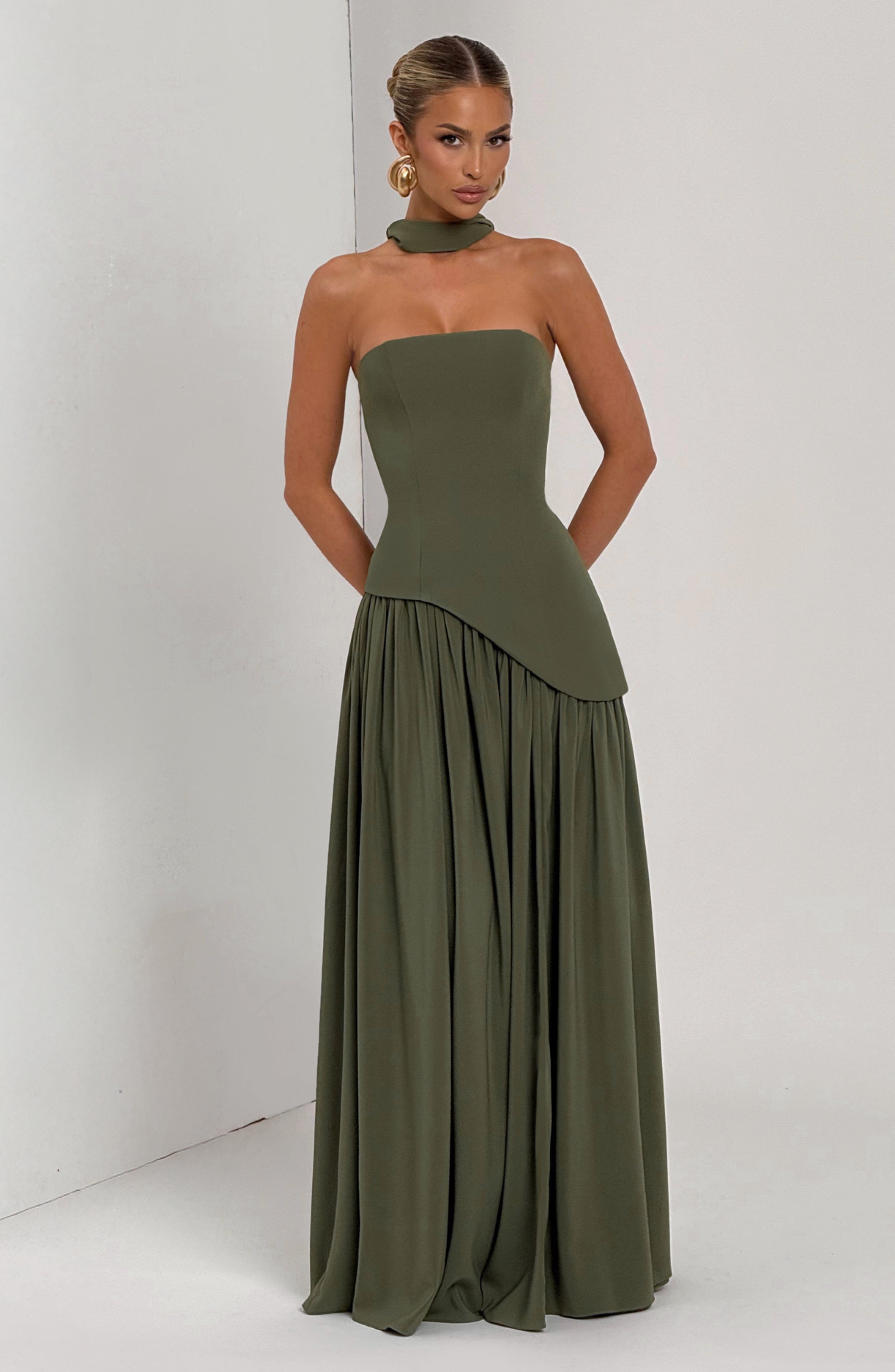 Maliyah Maxi Dress - Khaki Green