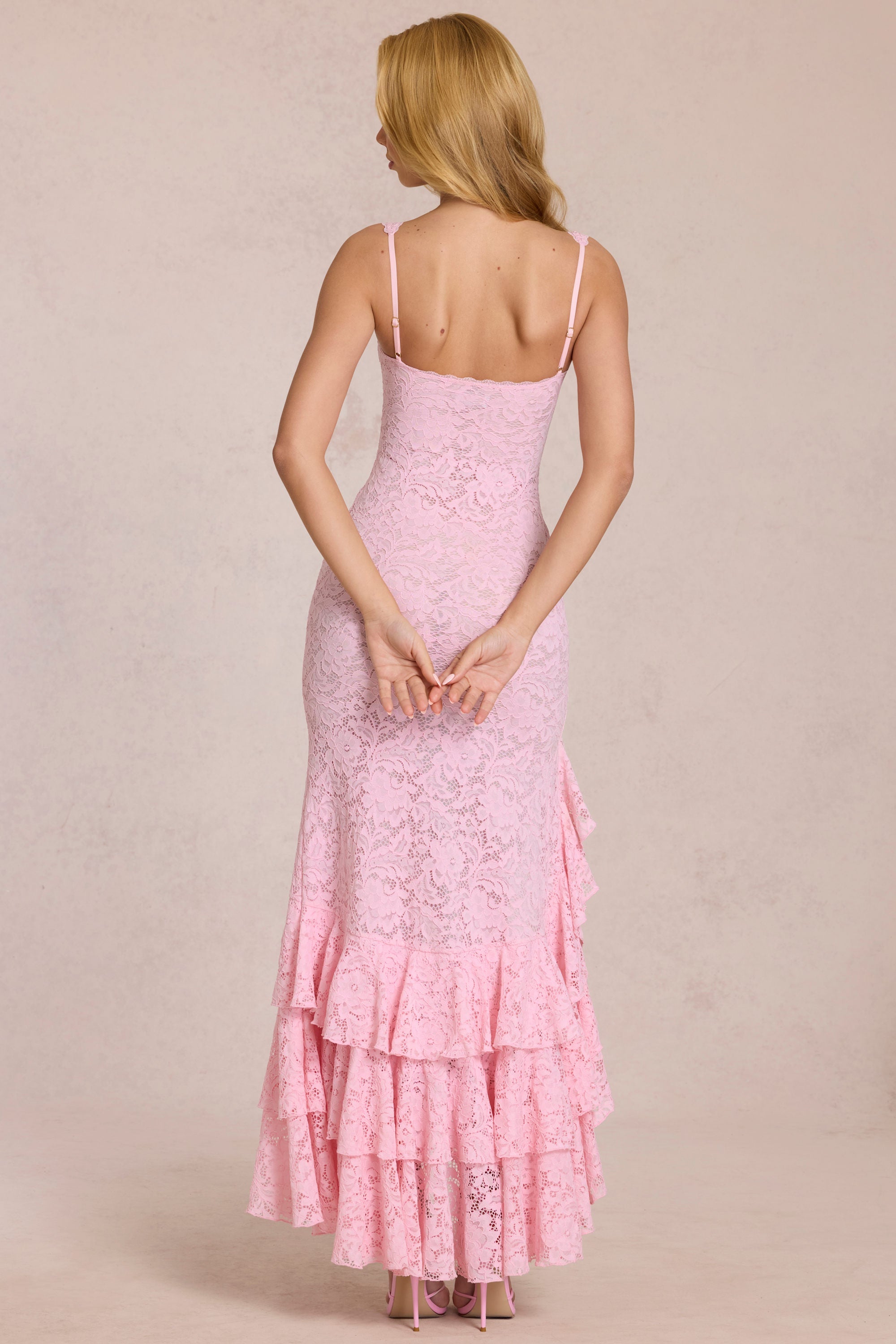 Lace Ruffle Maxi Dress