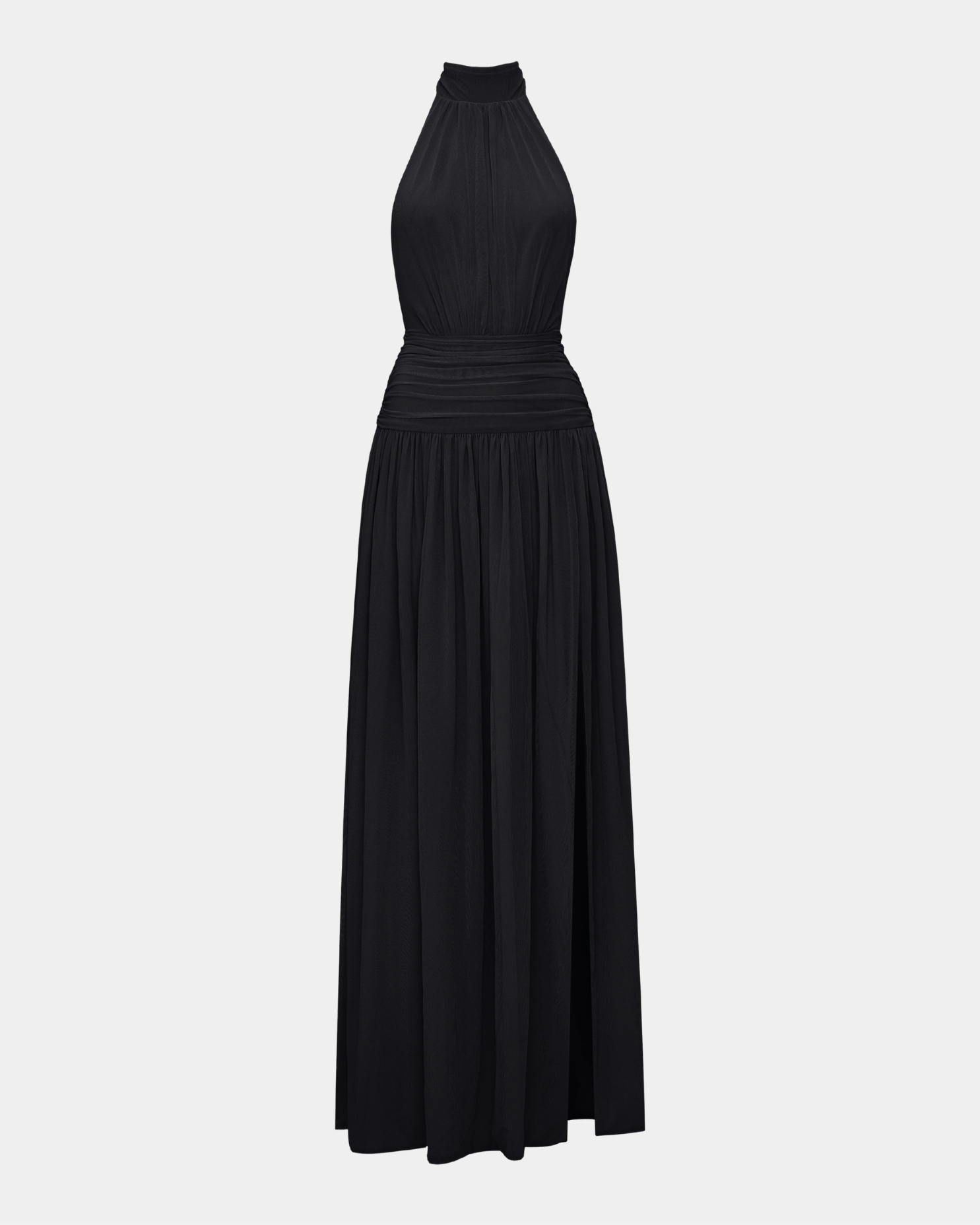 The Halter Slit Gown - Black
