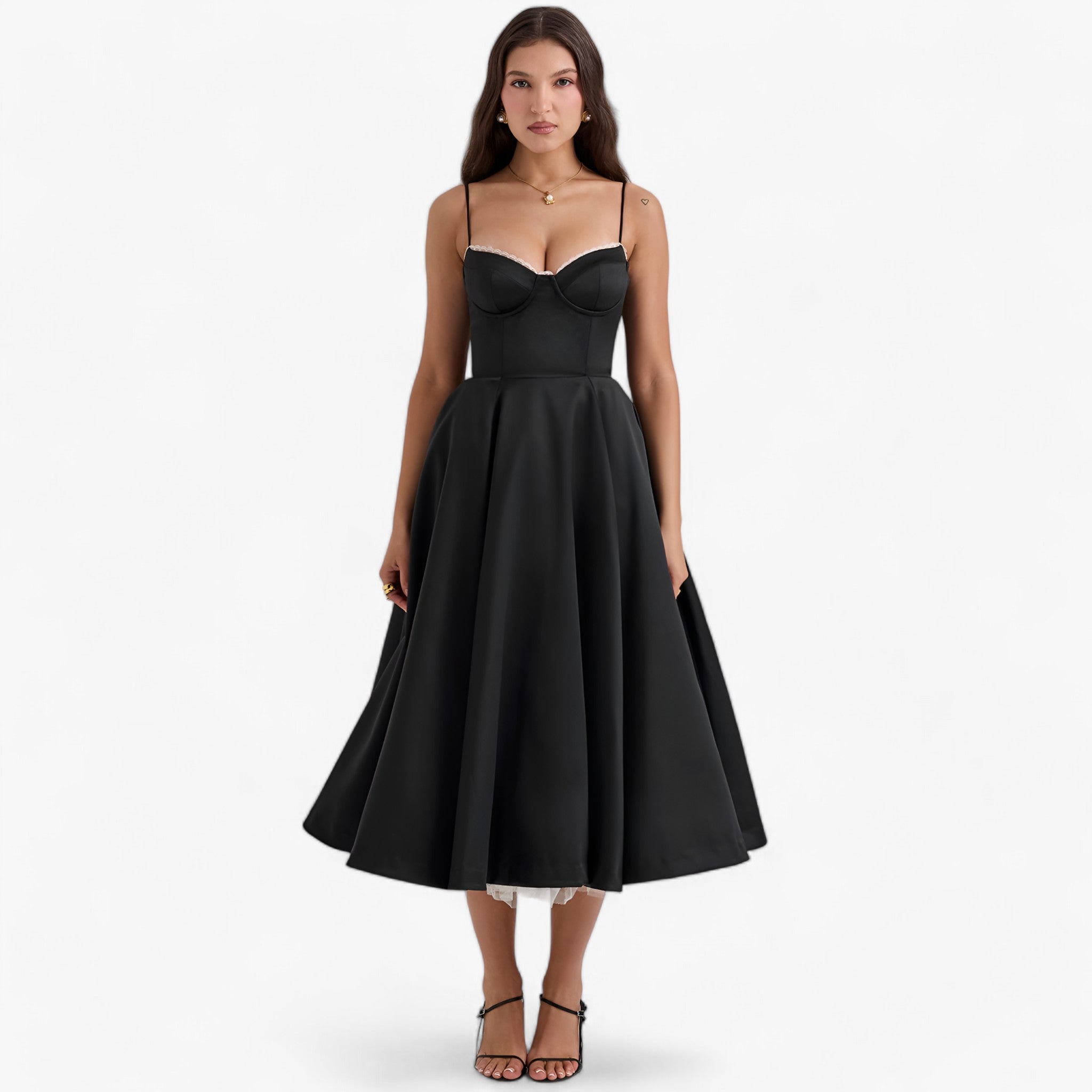 Long Gala Dress with an Elegant Wide-Cut Design