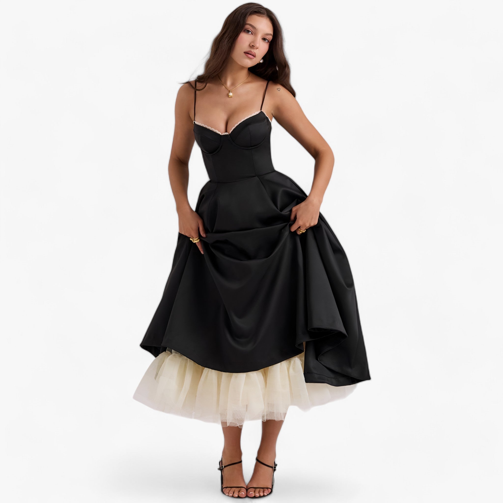 Long Gala Dress with an Elegant Wide-Cut Design