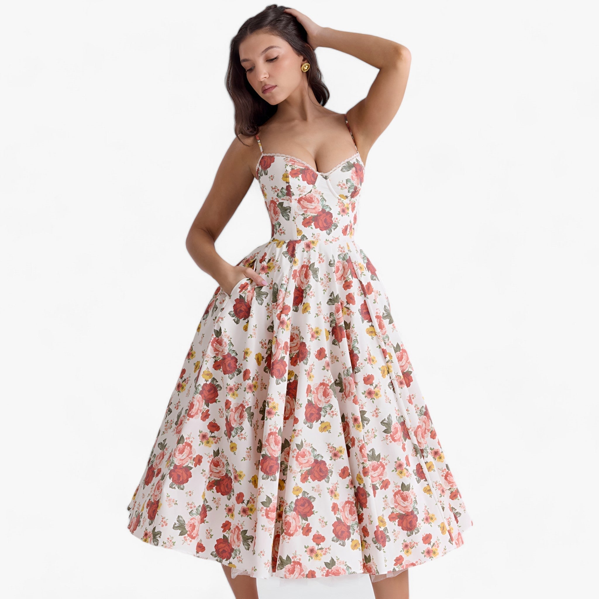 Long Gala Dress with an Elegant Wide-Cut Design