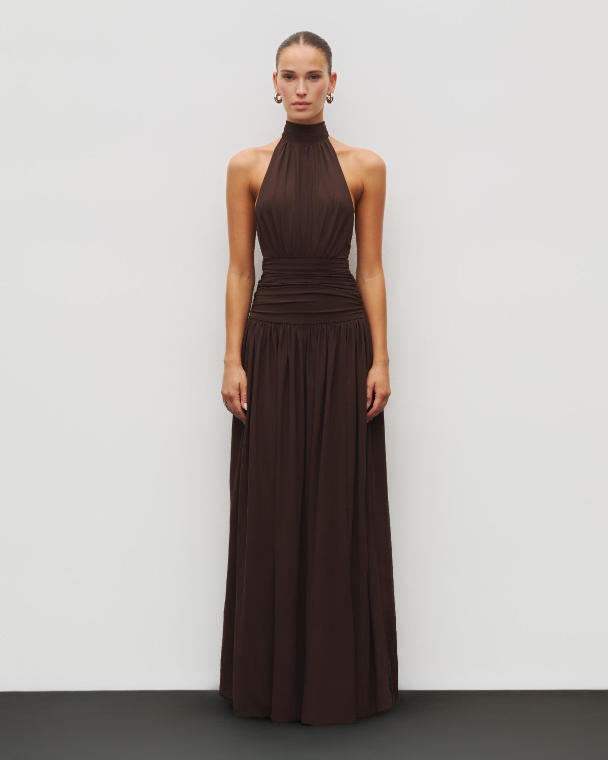 The Halter Slit Gown - Brown