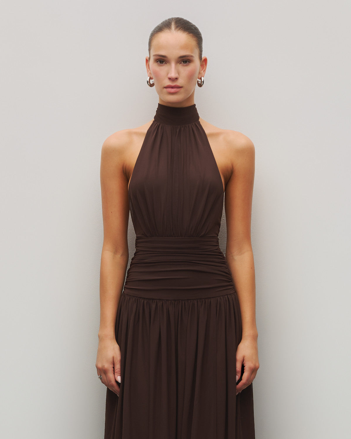 The Halter Slit Gown - Black