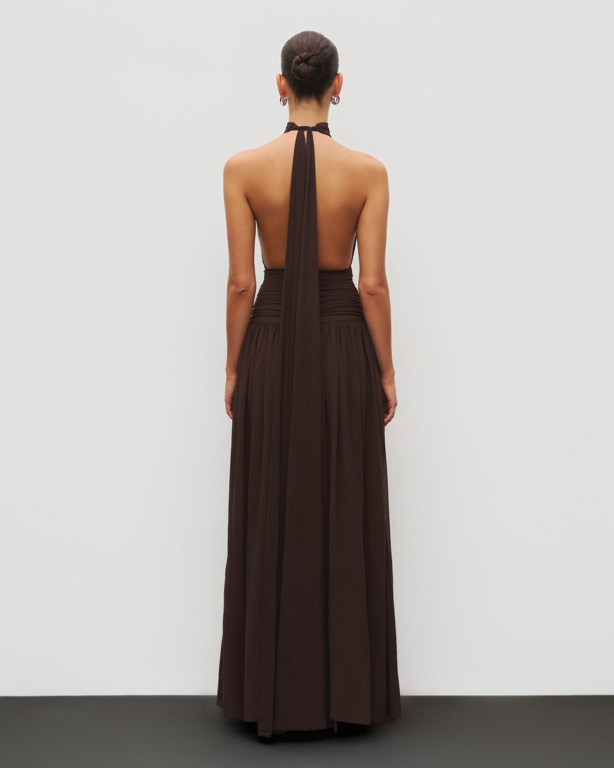 The Halter Slit Gown - Black