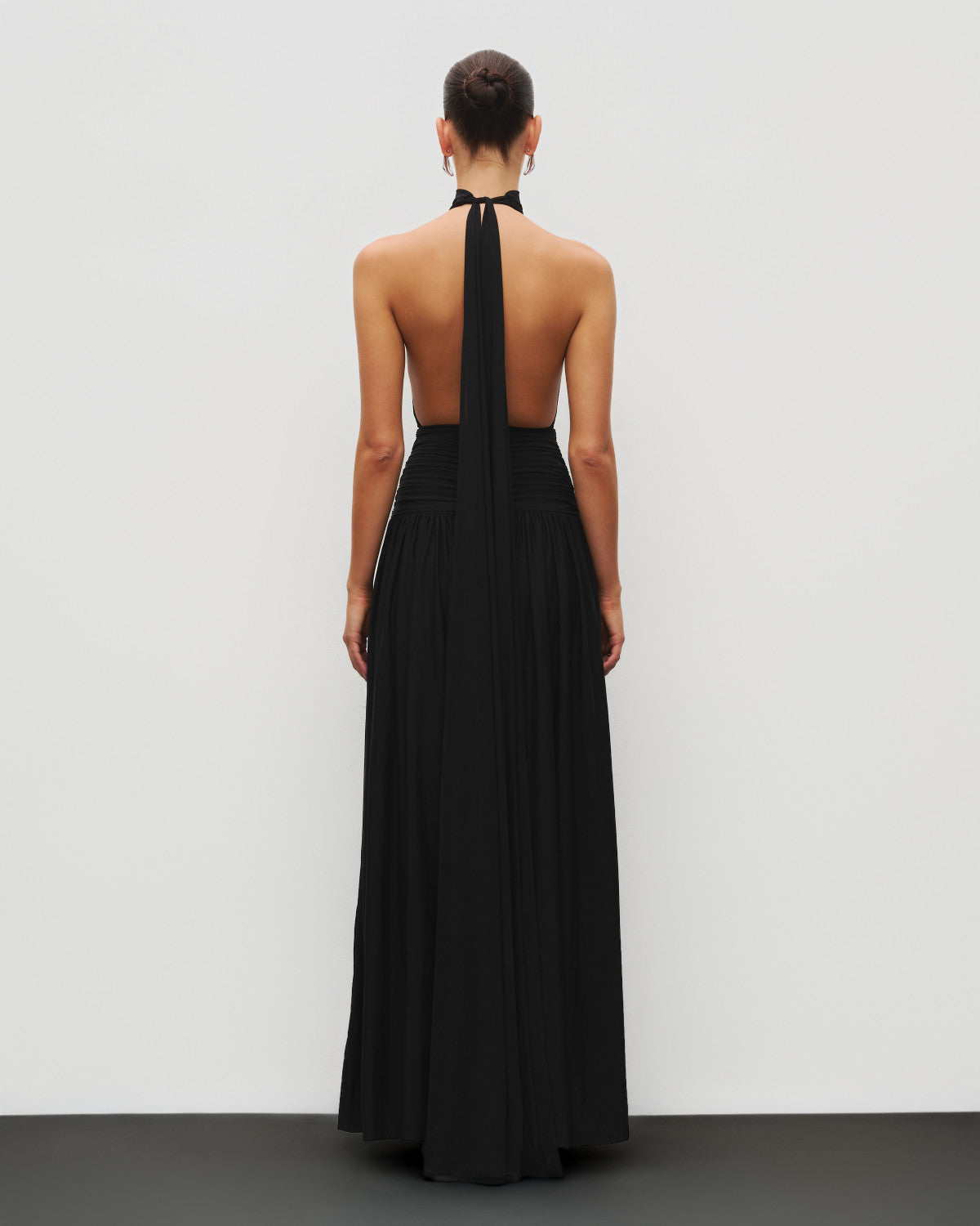 The Halter Slit Gown - Black