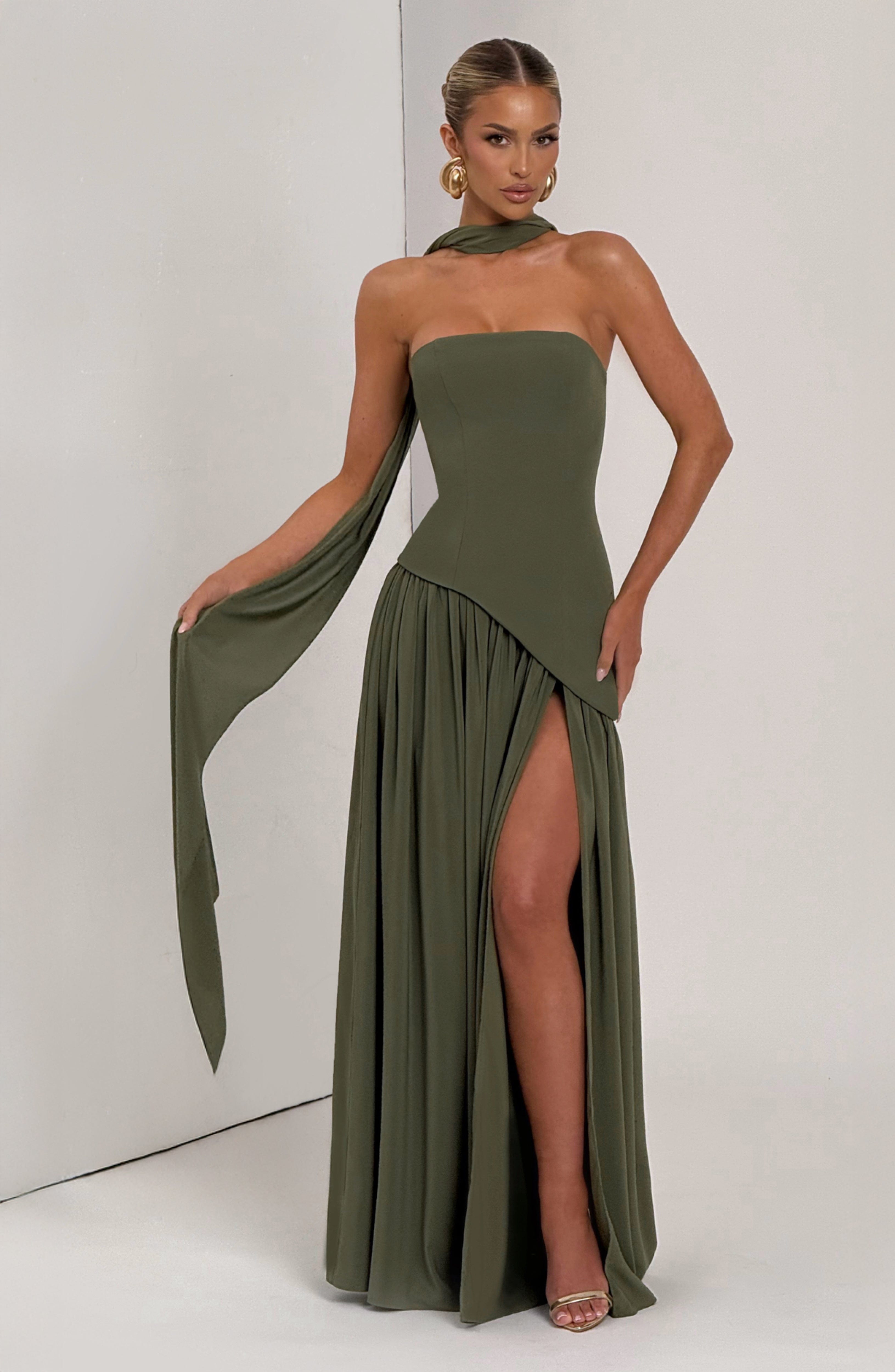 Maliyah Maxi Dress - Khaki Green