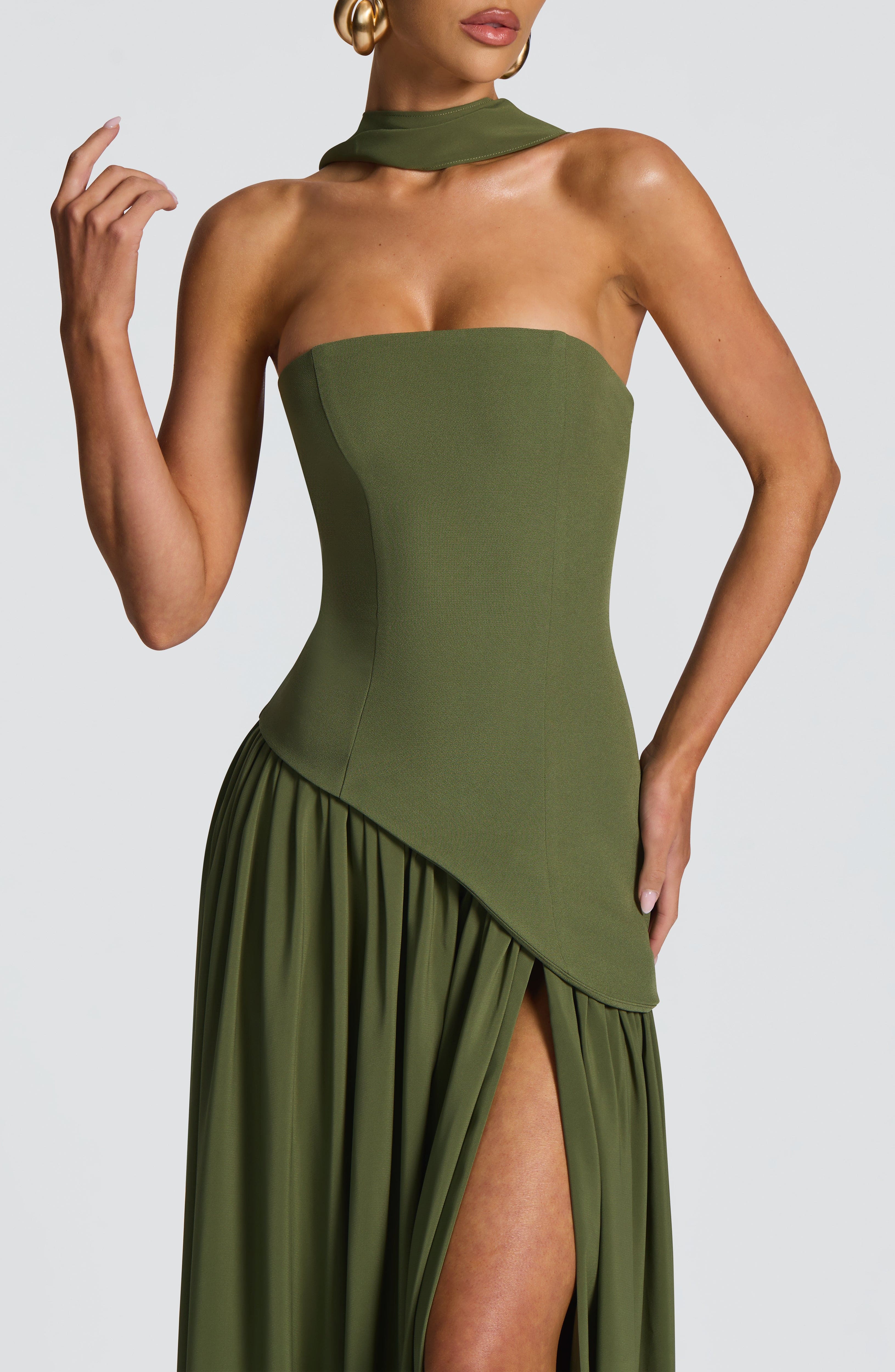Maliyah Maxi Dress - Khaki Green